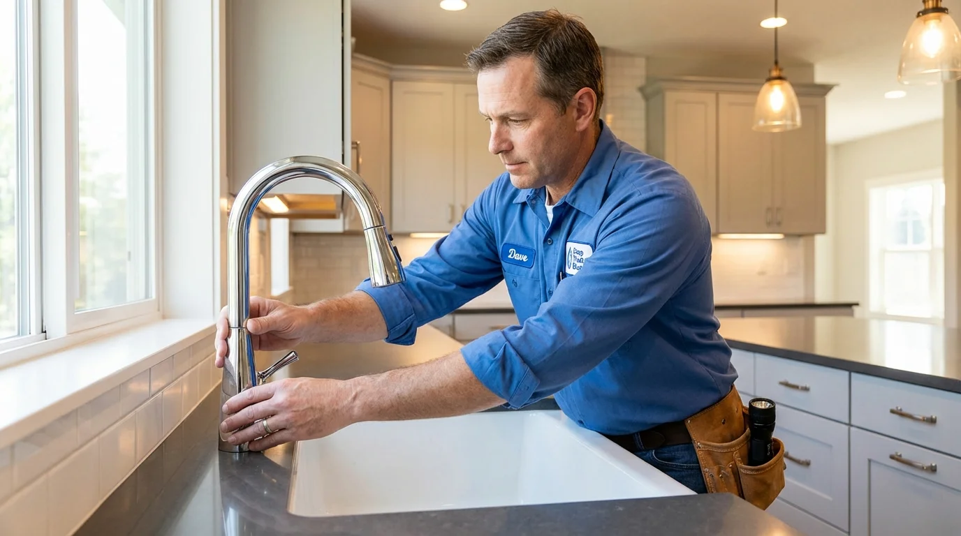 Kitchen faucet installation by Johns Plumbing LLC in Mandeville