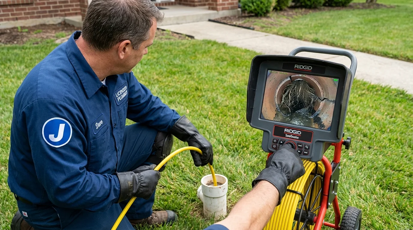 Sewer camera inspection being performed by Johns Plumbing LLC in Mandeville